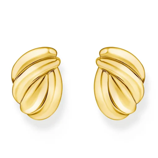 Thomas Sabo Yellow Gold Plated Swirl Stud Earrings