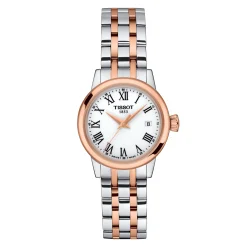 Tissot Classic Dream 28mm Stainless Steel and Rose Gold Plated Ladies Watch