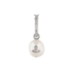Vivienne Westwood Azul Silver Pearl Hoop Earring