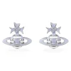 Vivienne Westwood Blue Ribbon Silver Stud Earrings