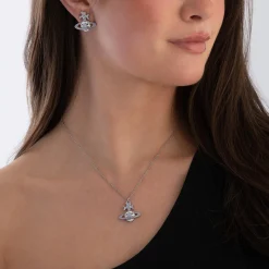 Vivienne Westwood Blue Ribbon Silver Stud Earrings