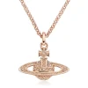 Vivienne Westwood Diamante Rose Gold Tone Orb Pendant