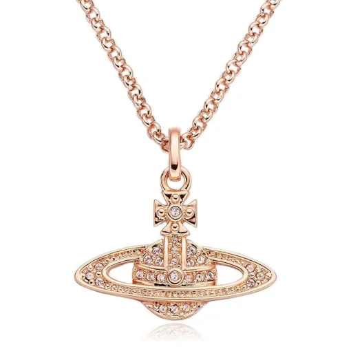 Vivienne Westwood Diamante Rose Gold Tone Orb Pendant
