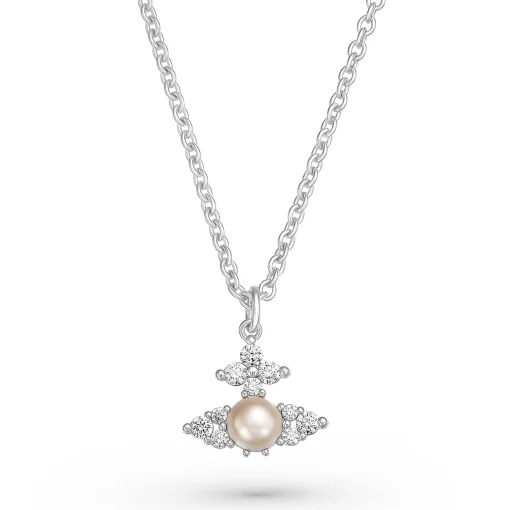 Vivienne Westwood Feodora Silver Pearl and Cubic Zirconia Pendant