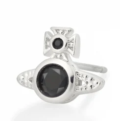 Vivienne Westwood London Orb Black Crystal Single Stud Earring