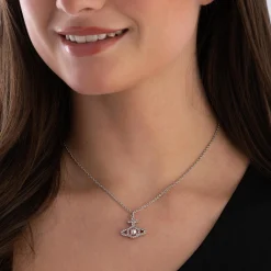 Vivienne Westwood Olympia Silver Cubic Zirconia and Pearl Pendant