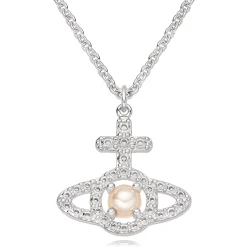 Vivienne Westwood Olympia Cubic Zirconia Pearl Necklace