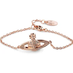 Vivienne Westwood Rose Gold Tone Orb Crystal Bracelet