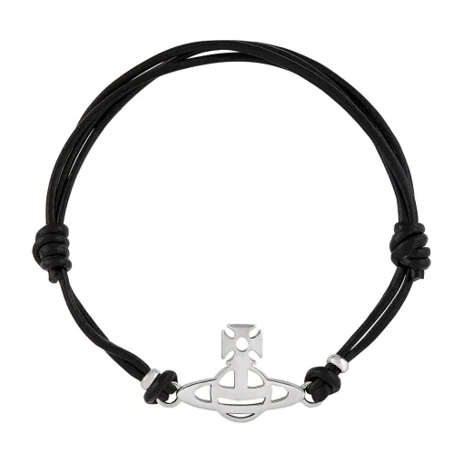 Vivienne Westwood Silver Leather Bracelet