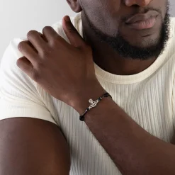 Vivienne Westwood Silver Leather Bracelet