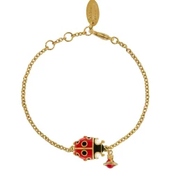 Vivienne Westwood Sylvana Yellow Gold Tone Ladybird Bracelet