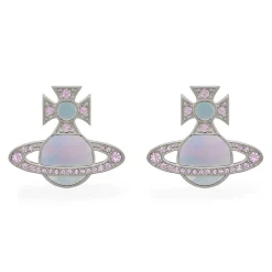 Vivienne Westwood Violet Rina Silver Crystal Stud Earrings