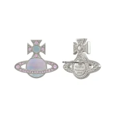 Vivienne Westwood Violet Rina Silver Crystal Stud Earrings