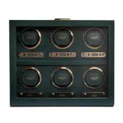 WOLF British Racing Green 6 Piece Watch Winder
