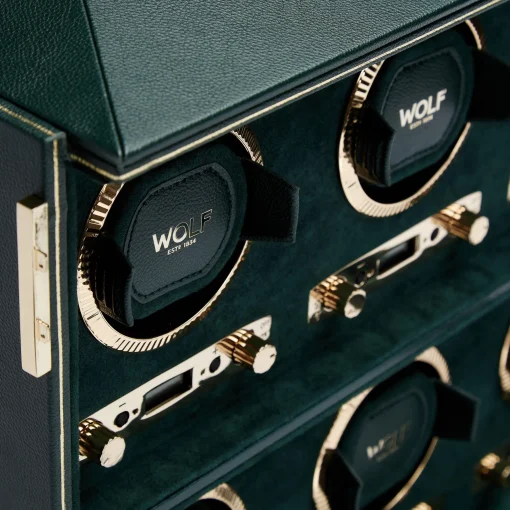 WOLF British Racing Green 6 Piece Watch Winder